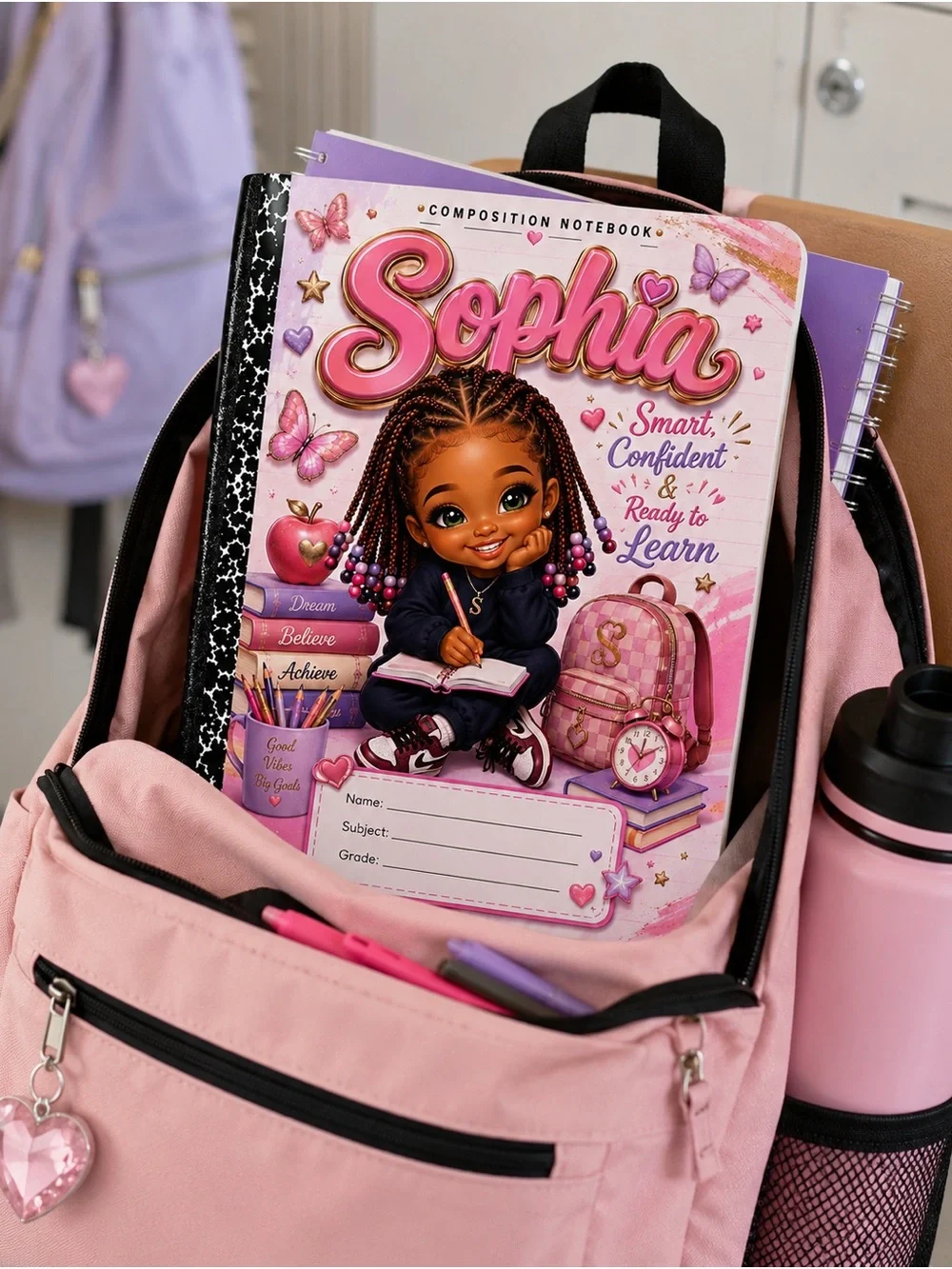 Personalized Black Girl Composition Notebook